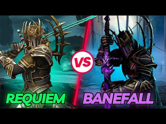 *Real Truth* Which KOTL Epic Weapon is BETTER ?  REQUIEM VS BANEFALL || Shadow Fight 4 Arena