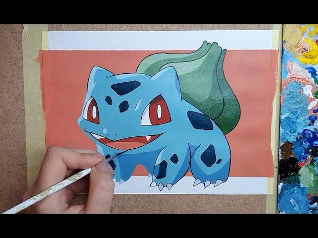 How to paint Bulbasaur | Pokemon | Acrylic Painting