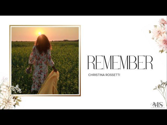 Remember (IEB Poetry 2023-2025)