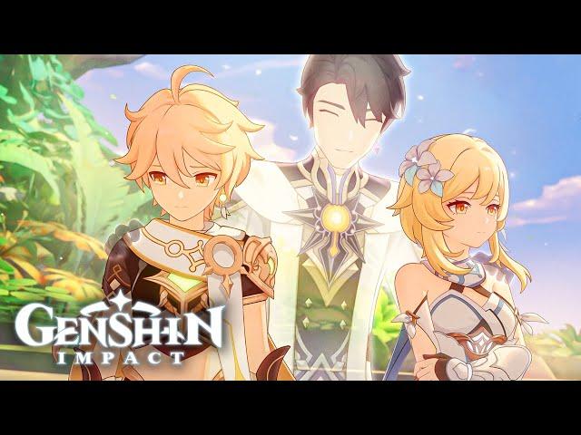 LUMINE & AETHER FULL STORY Cutscene Genshin Impact | Bedtime Story Archon Quest