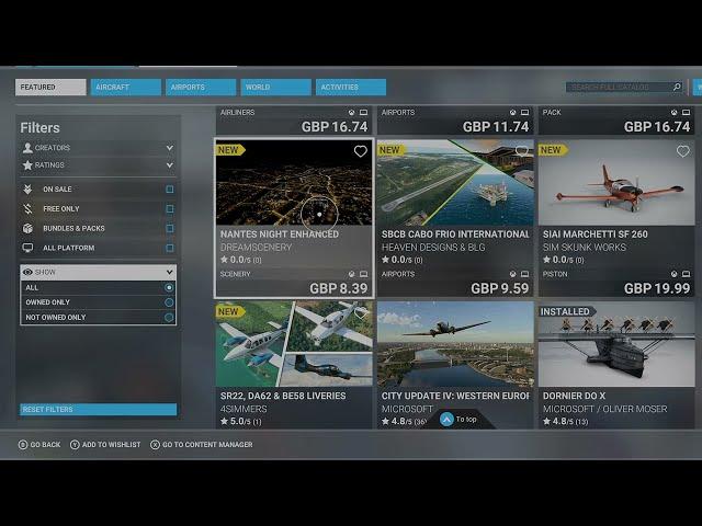 Microsoft Flight Simulator XBOX Marketplace Update 08/24/2023