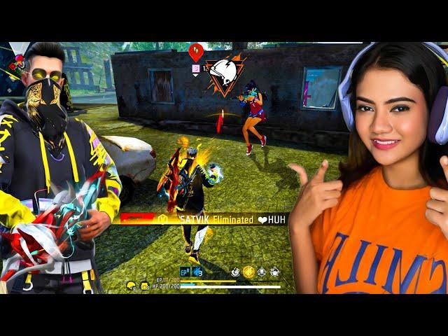 SATVIK try to PRANK with CUTE GIRL @sherni3863 in FREE FIRE