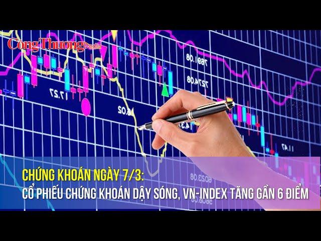 Chứng khoán ngày 7/3: Cổ phiếu chứng khoán dậy sóng, VN-Index tăng gần 6 điểm