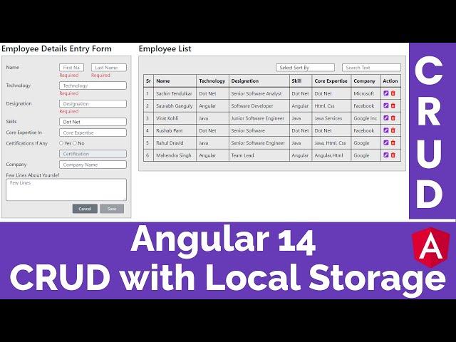 Angular CRUD | Local Storage | angular tutorial | angular tutorial for beginners