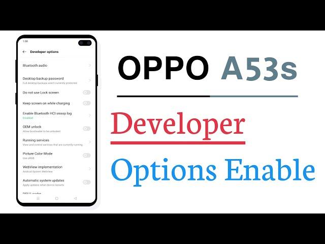 OPPO A53s How To Enable Developer Options