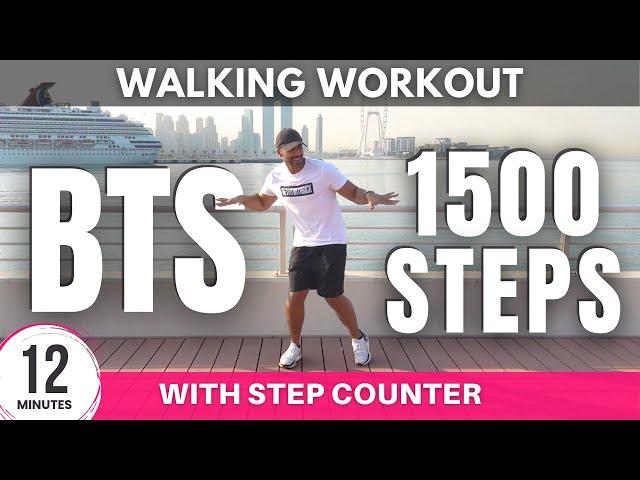 BTS Walking Workout | 1500 steps in 12 minutes | Daily Workout at home