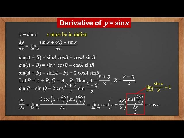 9709 P3 - 7.4 Derivative of Trigonometric Functions