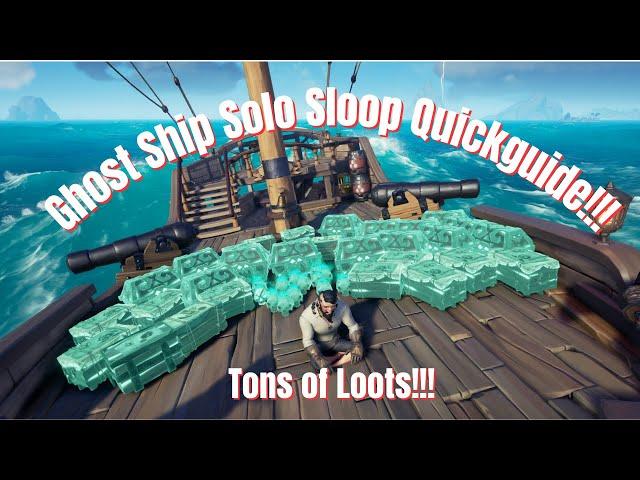 How to Solo Sloop the Ghost Ship Event Quickguide // #seaofthieves #seaofthievesguide