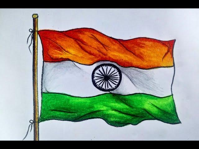 How to draw national flag of india step by step for Beginners | Indian flag drawing | Drawing video