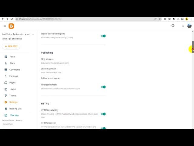 Tomonisha Blogging Tricks : HTTPS availability Status Pending After HTTPS Settings