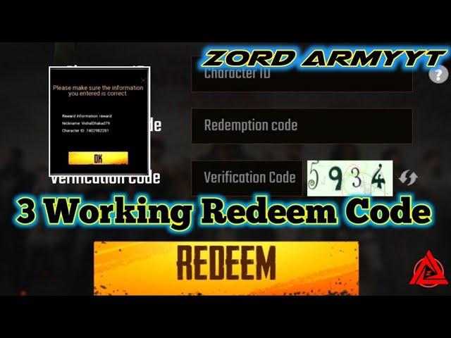 3 Working Redeem Code  | Pubg Lite Redeem