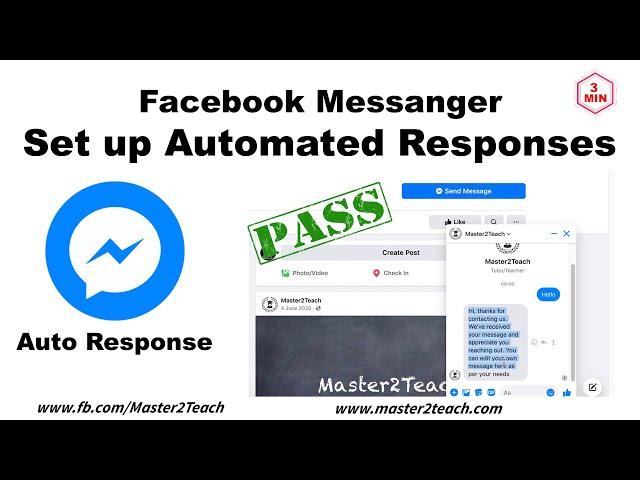 Set up automated responses in facebook messenger - Auto Response