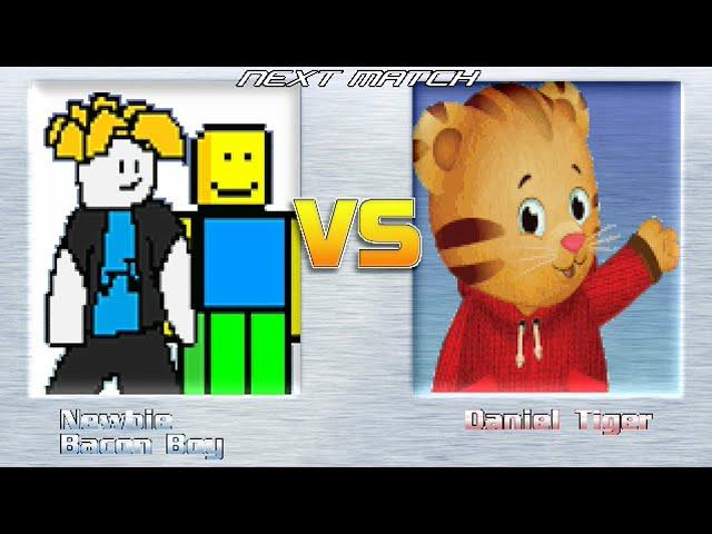 M.U.G.E.N BATTLES | Newbie/Bacon Boy vs Daniel Tiger | Roblox vs Daniel Tiger's Neighborhood