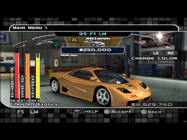 MIDNIGHT CLUB 3 ALL VEHICLES (CARS AND MOTORCYCLES) AT 4K 60FPS [PCSX2 1.6.0]