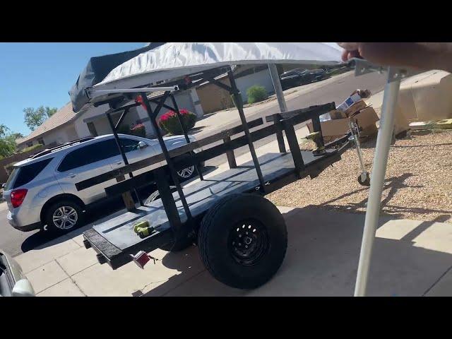 Cheap eBay tent awing installed on my harbor freight trailer