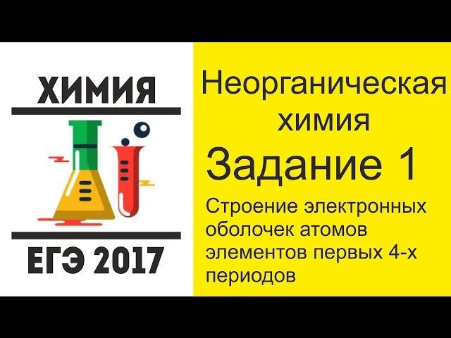 ЕГЭ по химии 2017 задание 1 - Строение электронных оболочек атомов