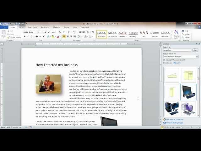 How to insert a picture or clipart into a Word document.mp4