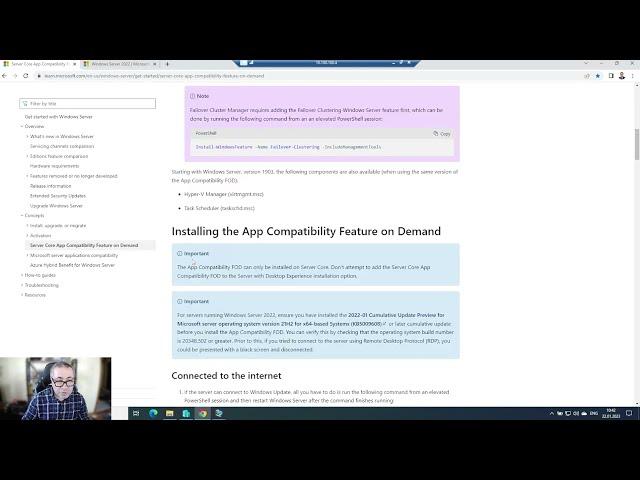 Windows 2022 Core Server Üzerine Server Core App Compatibility Feature on Demand (FOD) Kurulumu