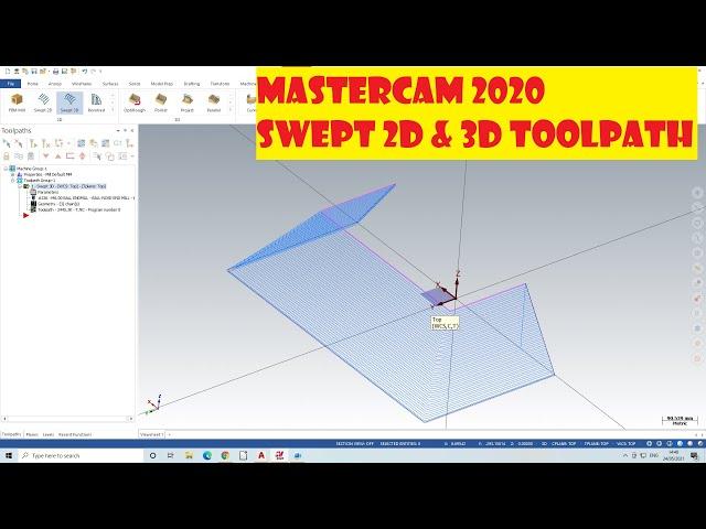 MASTERCAM 2020|| 2D MILLING TOOLPATHS|| SWEPT 2D || SWEPT 3D TOOLPATH|| CAM SOLUTION LUDHIANA||