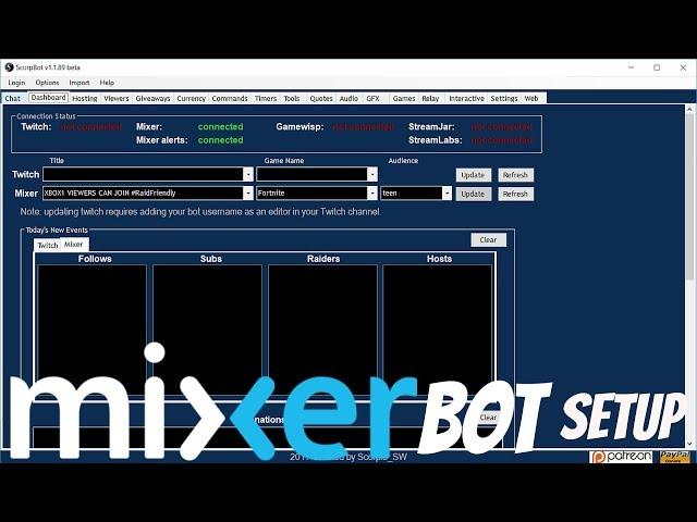 "How to Add a Bot To Your Mixer Channel" - Mixer Bot Setup tutorial (Scorpbot Tutorial)