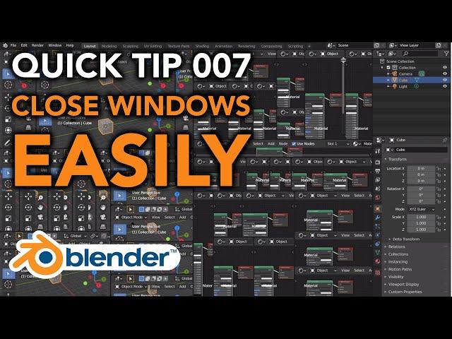 Blender Quick Tip 007: Easily Open & Close Workspace Windows In Blender 2.9 (Adjust Split Screens)