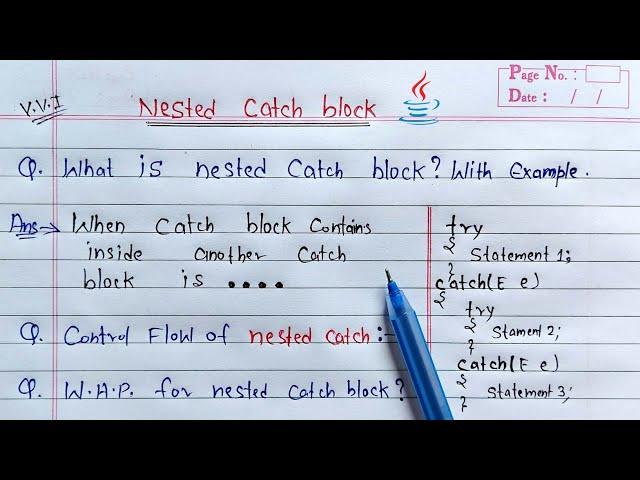 nested catch block in java | Learn Coding