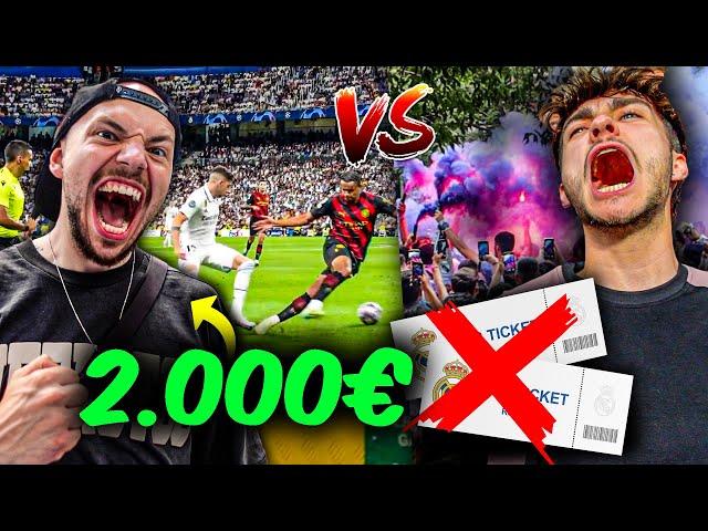 2.000€ vs 0€ REAL MADRID VS MAN CITY STADION VLOG!! *1. Reihe Tickets*