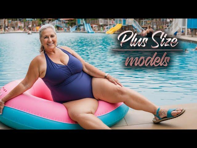 Water Park Adventure: Plus-Size Older Women Redefining Confidence in Bold Bathing Suits