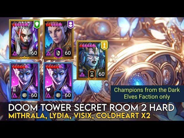 Doom Tower Secret Room 2 Hard - Dark Elves Champions only | Raid Shadow Legends Guide