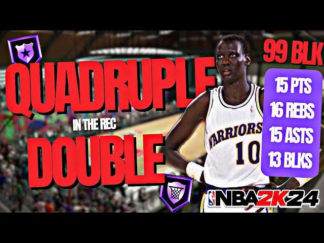 QUADRUPLE DOUBLE ON MANUTE BOL BUILD IN 2K24!!