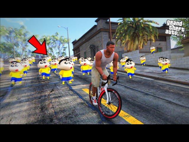 Franklin Escape From 1000 Shinchan In GTA 5 !