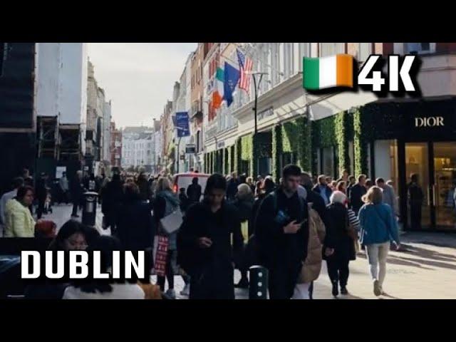 Street walk Dublin Republic of Ireland.(Grafton Street)(4k)