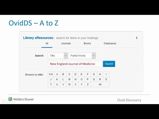 Ovid Discovery Service Tutorial