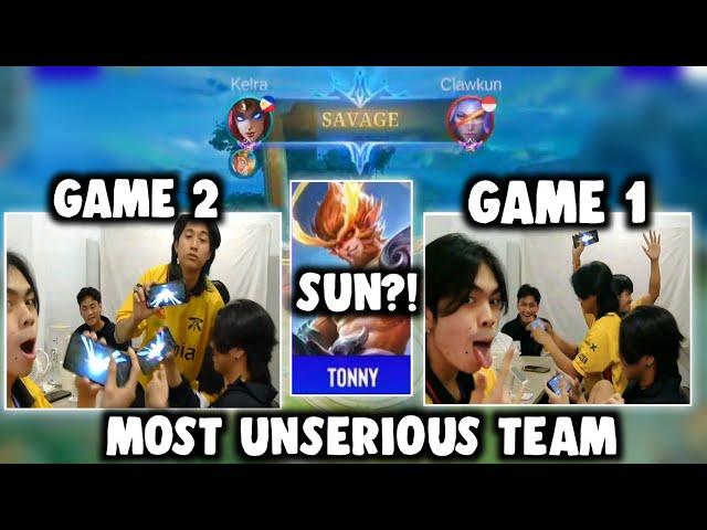 SUN GOLD?!,KELRA SAVAGE!!,MOST UNSERIOUS TEAM! ONIC PH DESTROYED EVOS. . .