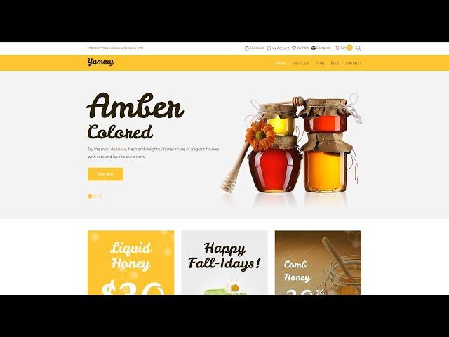 Honey Store WooCommerce Theme by ZEMEZ Website Template - 64503