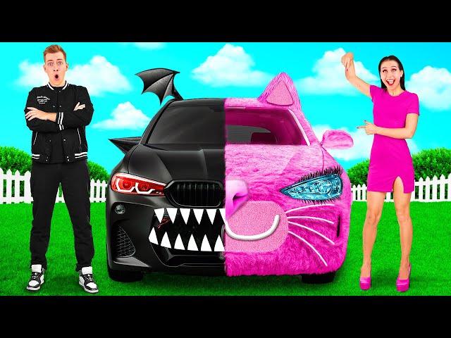 Pink Car vs Black Car Challenge | Funny Situations by TeamTeen Challenge