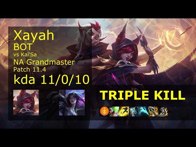 Xayah ADC & Thresh vs Kai'Sa & Rell - NA Grandmaster 11/0/10 Patch 11.4 Gameplay