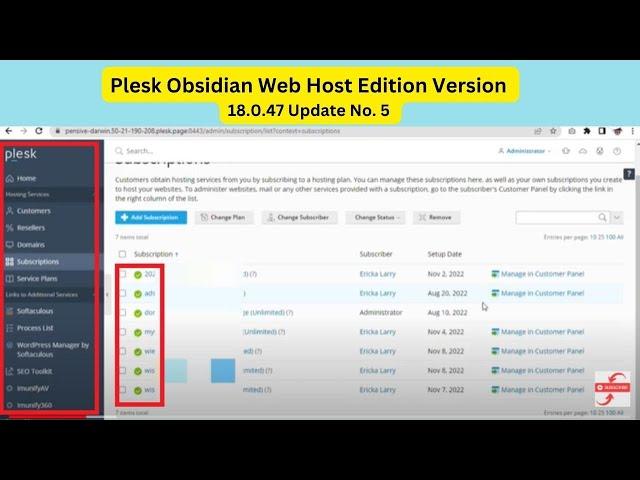 Plesk Obsidian Web Host Edition Version 18.0.47 Update No. 5