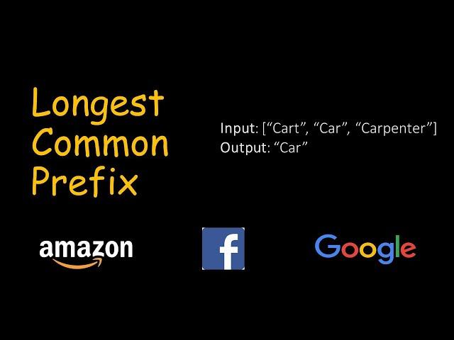 Coding Interview Question(Amazon,Facebook,Google)- Longest Common Prefix From Given Array of Strings