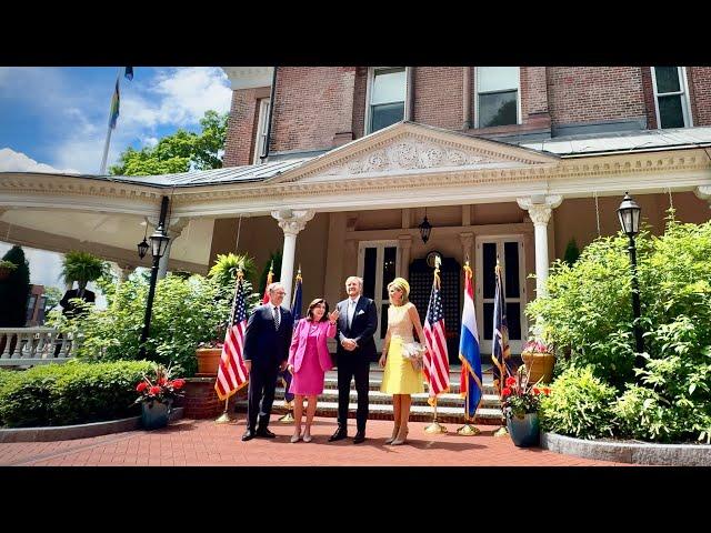 Governor Hochul of New York welcomes Dutch King and Queen at her mansion