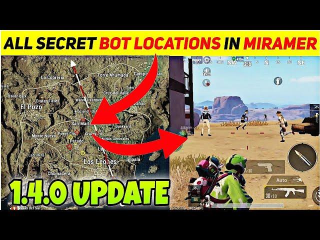 ALL SECRET BOT LOCATIONS IN MIRAMER IN 2021 | PUBG MOBILE | NEW SECRET BOT LOCATIONS | ASIA SERVER |