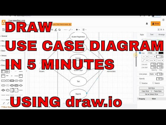 How to draw Use Case diagram | draw.io | Draw UML diagrams