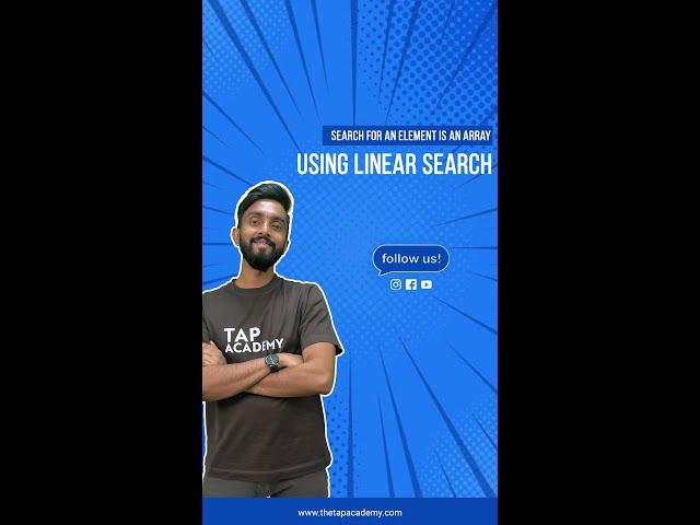 How to search for an element is an Array using Linear Search??