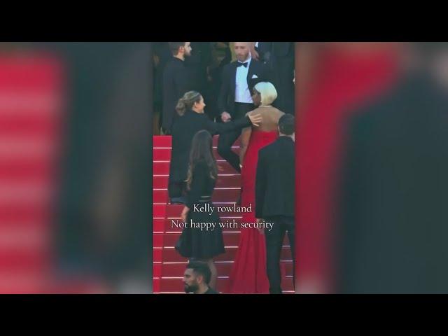 Kelly Rowland confronts security guard on Cannes red carpet