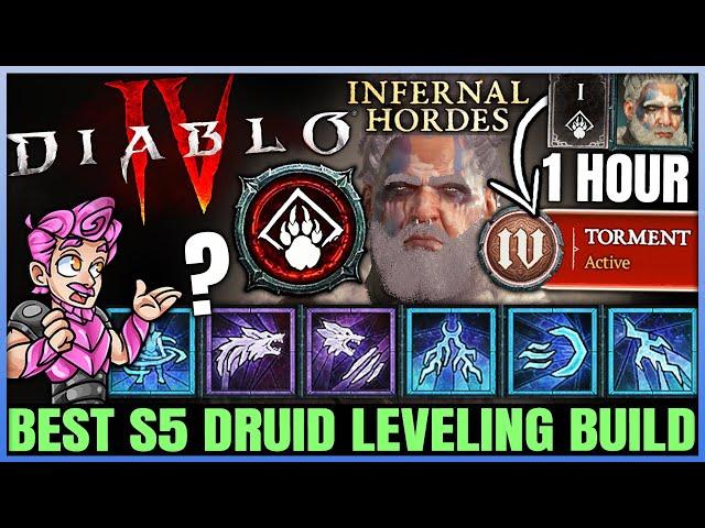 Diablo 4 - New Best Druid Leveling Build - Season 5FAST 1 to 70 - Full Skills Uniques Gear Guide!