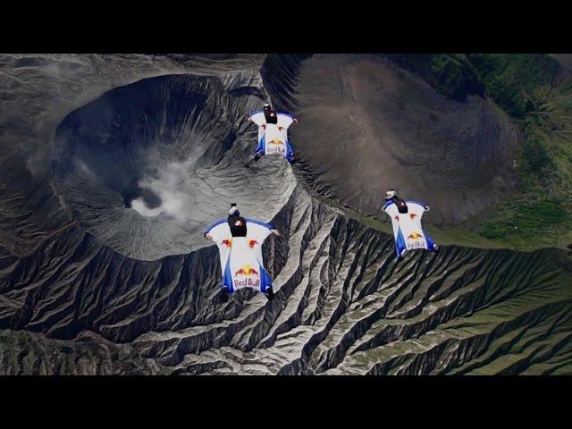 Wingsuit Flight Over an Active Volcano