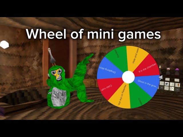 This wheel decides￼ what gorilla tag mini game we play