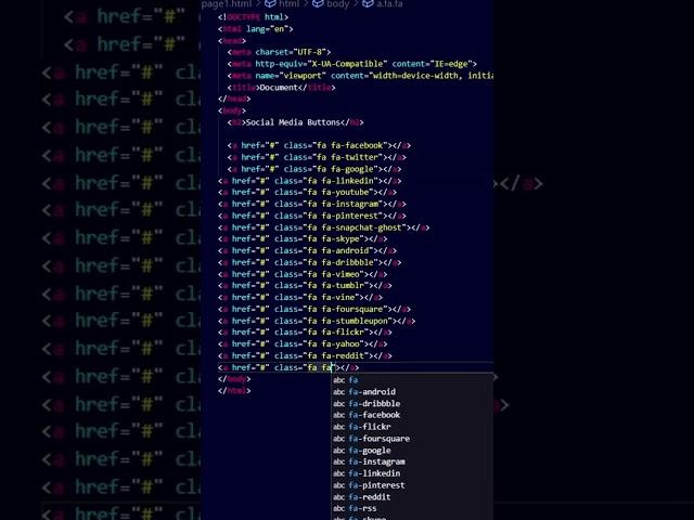 Social Media Buttons in html css #shorts #coding