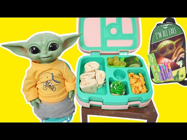 Packing Baby Yoda Grogu's Lunchbox and backpack