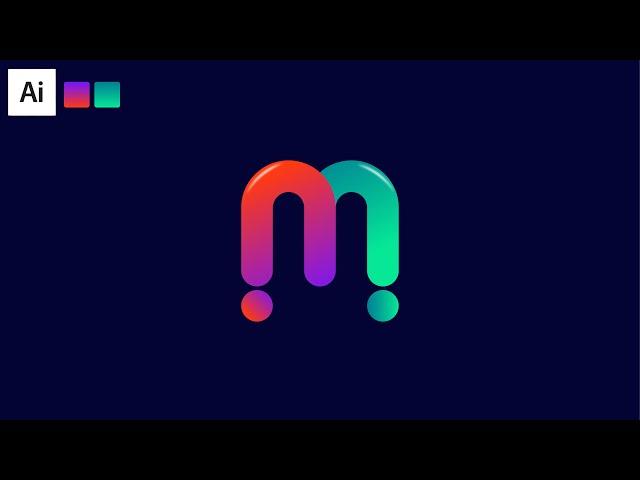 Modern M Letter Logo Design In Adobe Illustrator Tutorials  || With Inaa Graphics ||